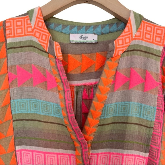 Devotion Twins Women’s Medium Ella Midi Dress Multicolor Pink Orange Flowy Boho - Picture 8 of 13